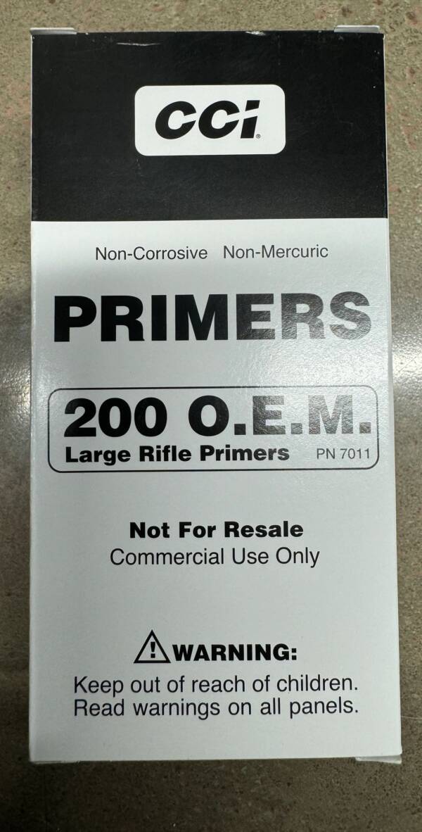 CCI LARGE RIFLE PRIMERS #200 OEM