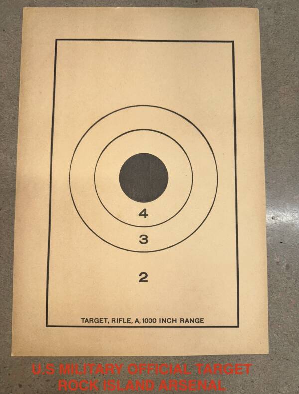 US MILITARY 1000 " OFFICIAL RIFLE TARGET -ROCK ISLAND ARSENAL ( 25 pack)
