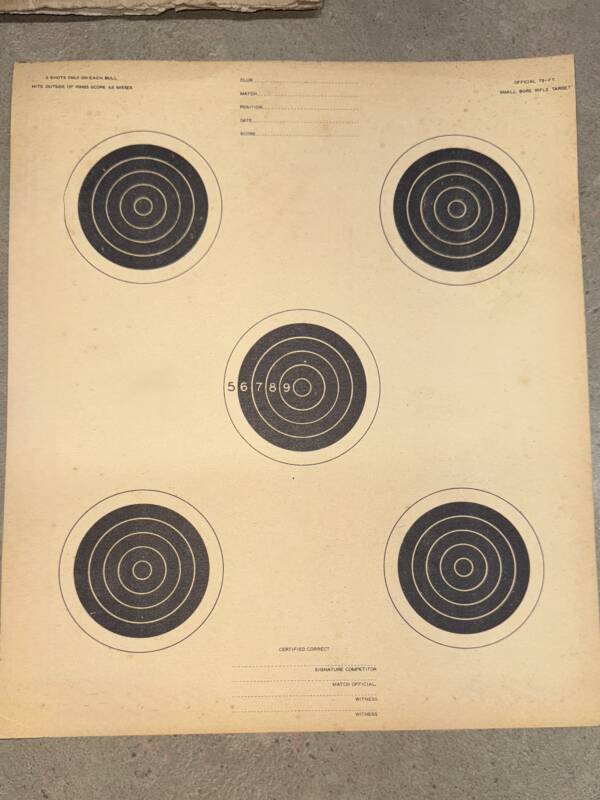 75 Ft small bore official target  ( 20 pack )
