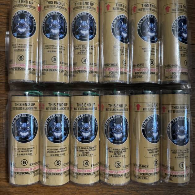 PROLINE WILLOW CANISTER SHELLS 12qty "pyrodemon "
