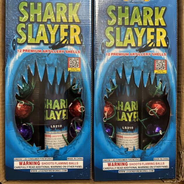 """MAJOR SALE """30% off
ARTILLERY SHELLS: SHARK SLAYER 12 asst. BALL SHELLS