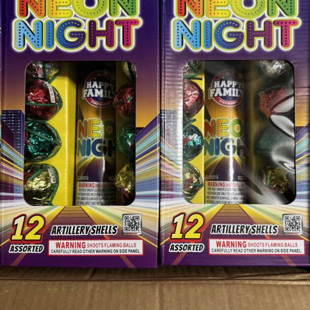 NEON NIGHT RELOADABLE ARTILLARY SHELLS (ball) 12pk
