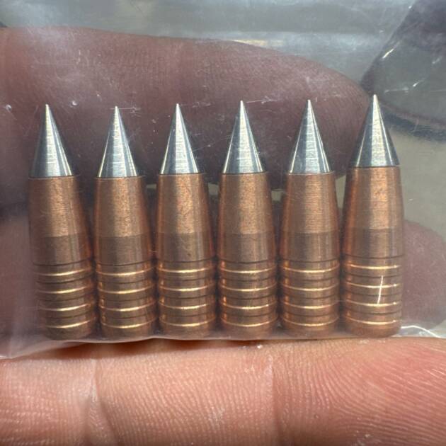 SUPER MATCH GRADE TARGET PIERCING .308 PROJECTILES  w/ TUNGSTEN -NICKEL & S7  TOOL STEEL CORE