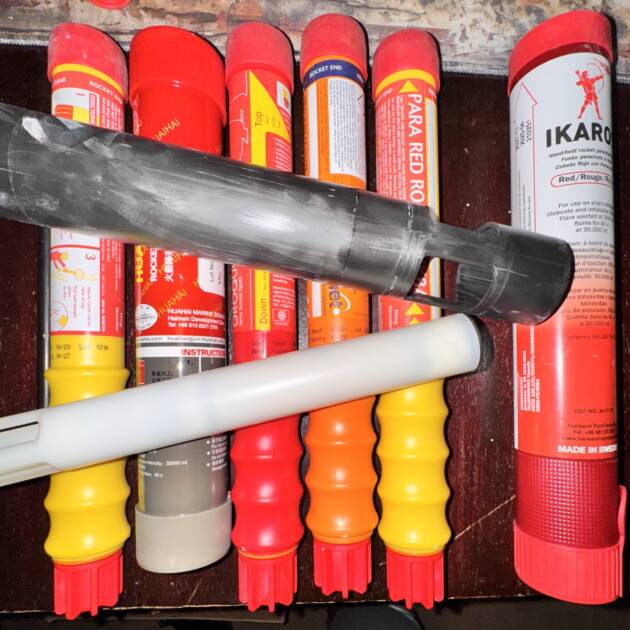 ROCKET PROPELLED RED PARACHUTE FLARE ( VAILD EXP  ) DATES VARY
