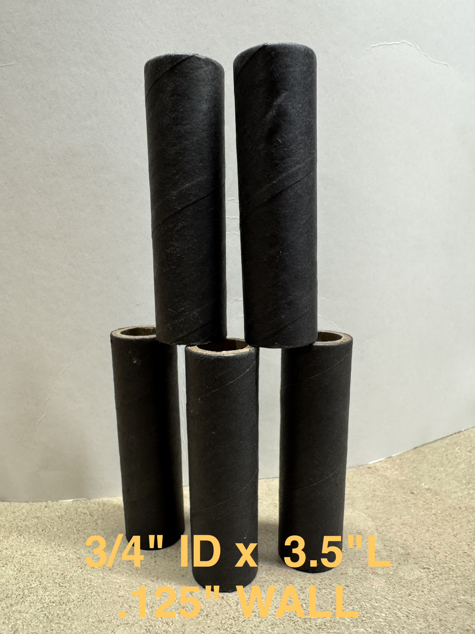 EXTRA HIGH QUALITY INSERT TUBES 3/4" Id x 3.5"L x 1.0" Od W/ Heavy Tight Wound 1/8" wall (FLAT BLACK & FLAT RED ) BLADE CUT CLEAN ENDS - Image 4